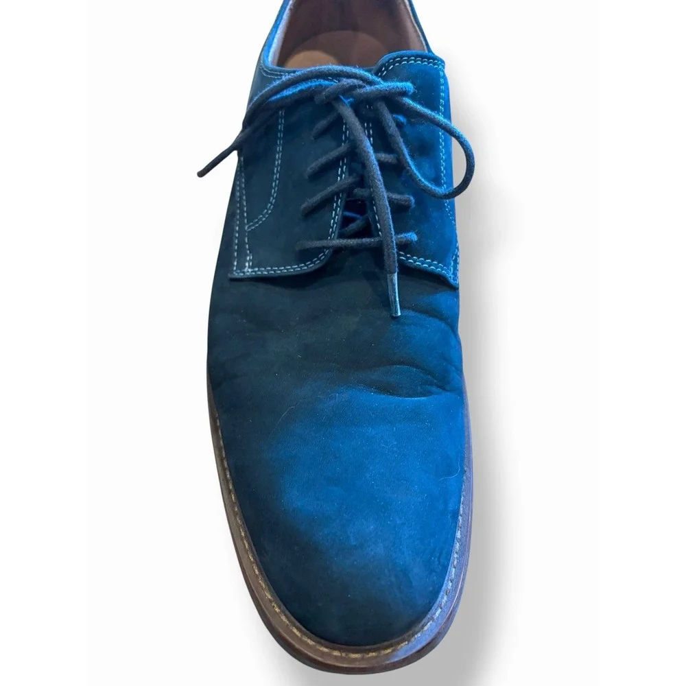 1901 Men's Oxford Dress Shoes Size 11 Blue Leather Derby Lace Up Casual Business